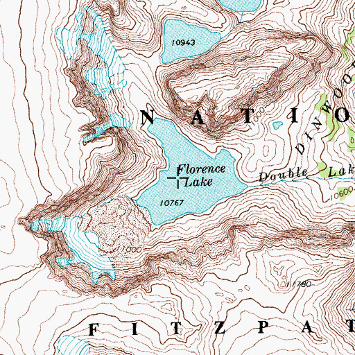 Topographic Map of Florence Lake, WY
