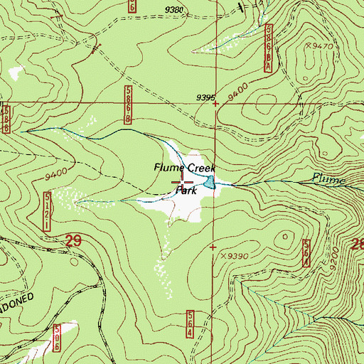 Topographic Map of Flume Creek Park, WY