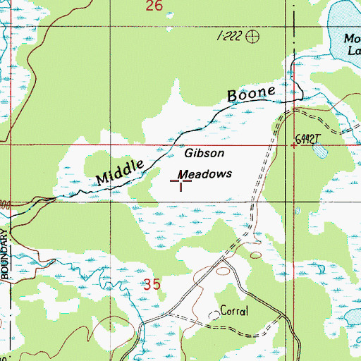 Topographic Map of Gibson Meadows, WY