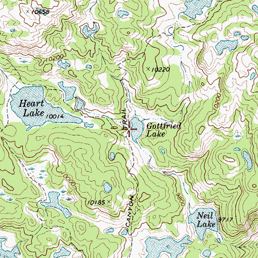 Topographic Map of Gottfried Lake, WY