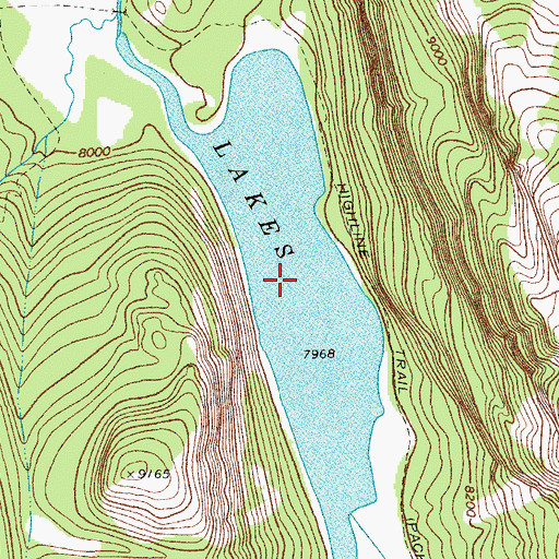 Topographic Map of Green River Lakes, WY