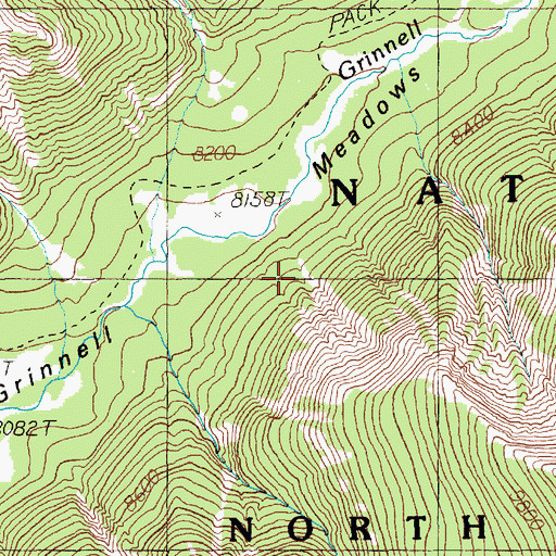Topographic Map of Grinnell Meadows, WY