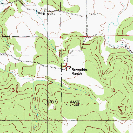 Topographic Map of H Reynolds Ranch, WY