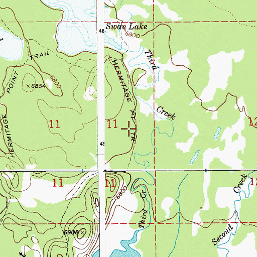 Topographic Map of Hermitage Point Trail, WY