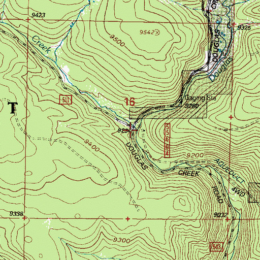 Topographic Map of Horse Creek, WY
