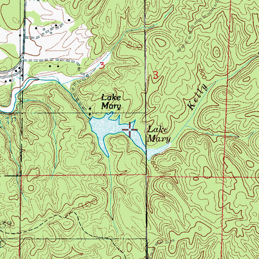 Topographic Map of Lake Mary, AL