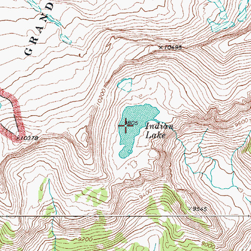 Topographic Map of Indian Lake, WY