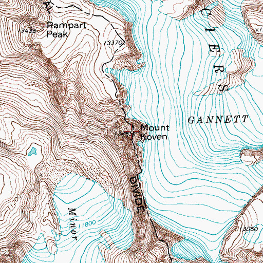 Topographic Map of Mount Koven, WY