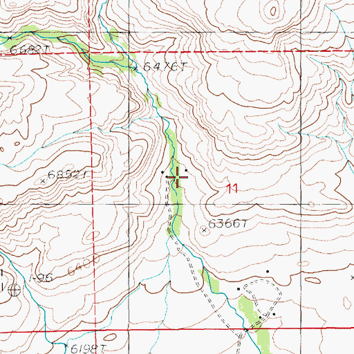 Topographic Map of LL Bar Ranch, WY