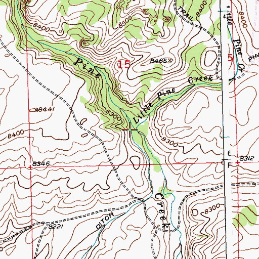 Topographic Map of Little Pine Creek, WY