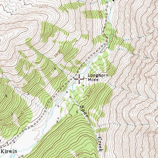 Topographic Map of Longhorn Mine, WY