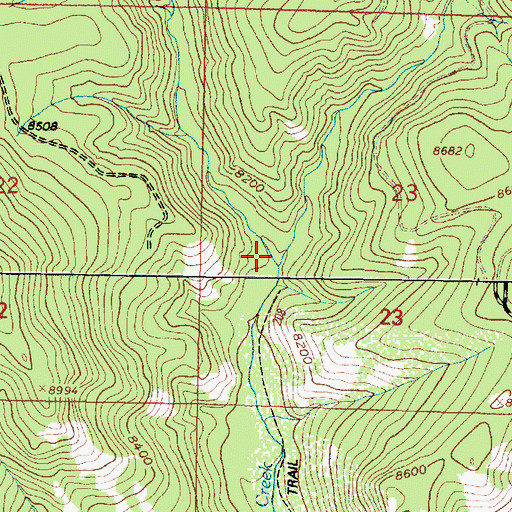 Topographic Map of Middle French Creek, WY