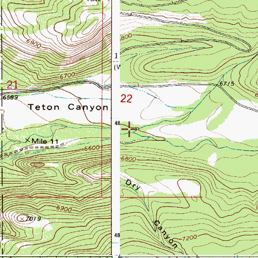 Topographic Map of Mill Creek, WY