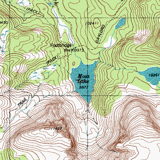 Topographic Map of Moss Lake, WY