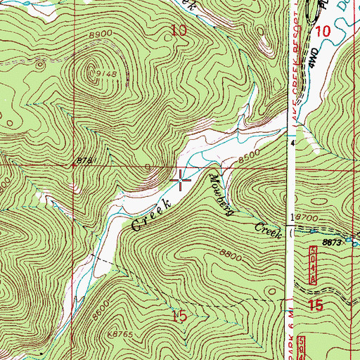 Topographic Map of Mowberg Creek, WY