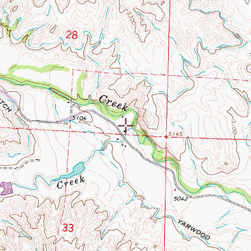 Topographic Map of Mowry Creek, WY