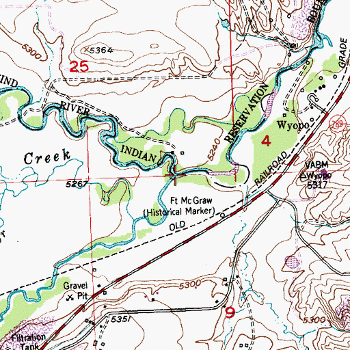 Topographic Map of North Popo Agie River, WY