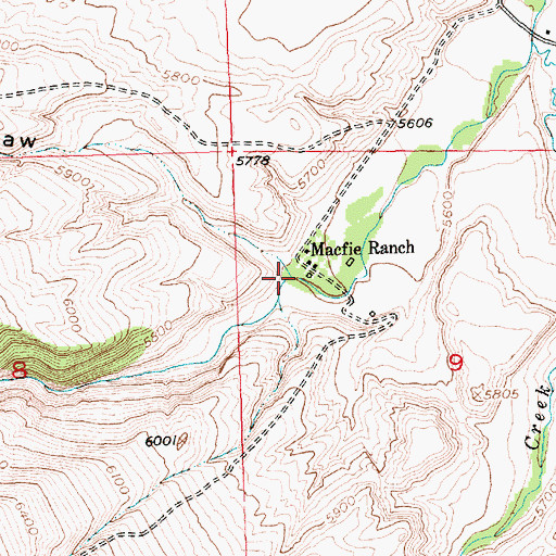 Topographic Map of Orchard Draw, WY