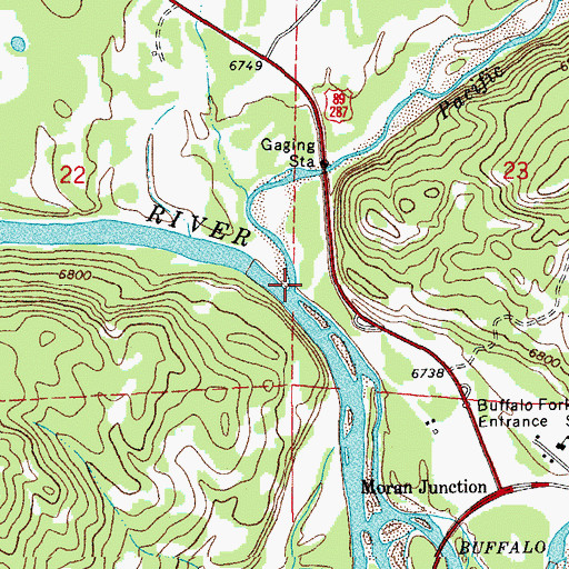 Topographic Map of Pacific Creek, WY