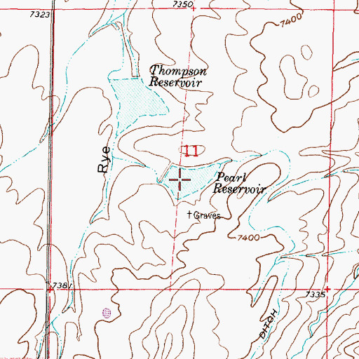 Topographic Map of Pearl Reservoir, WY