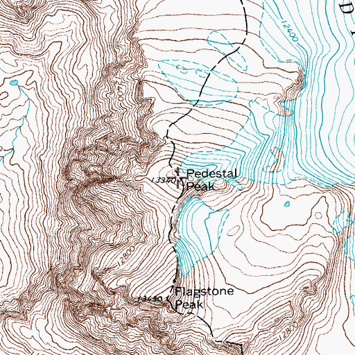 Topographic Map of Pedestal Peak, WY