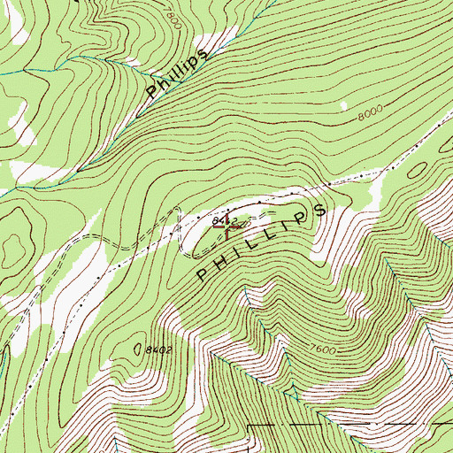 Topographic Map of Phillips Ridge, WY
