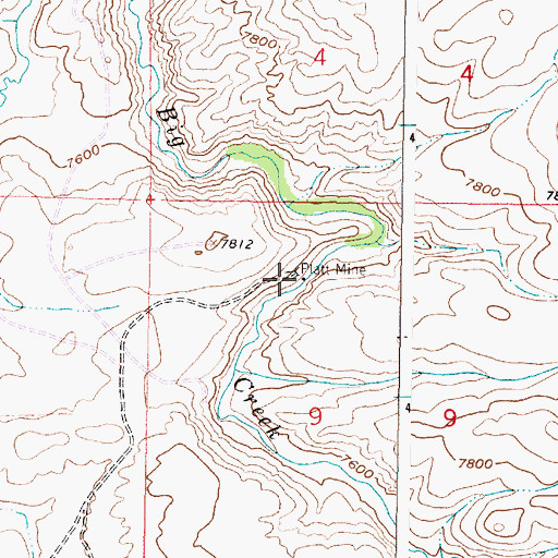 Topographic Map of Platt Mine, WY