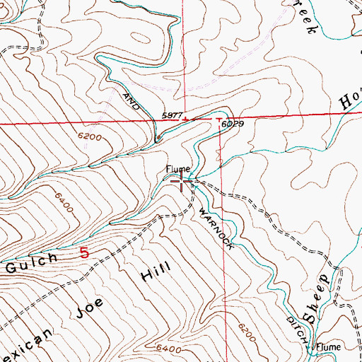 Topographic Map of Quakenstead Gulch, WY