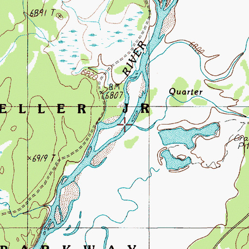 Topographic Map of Quarter Creek, WY