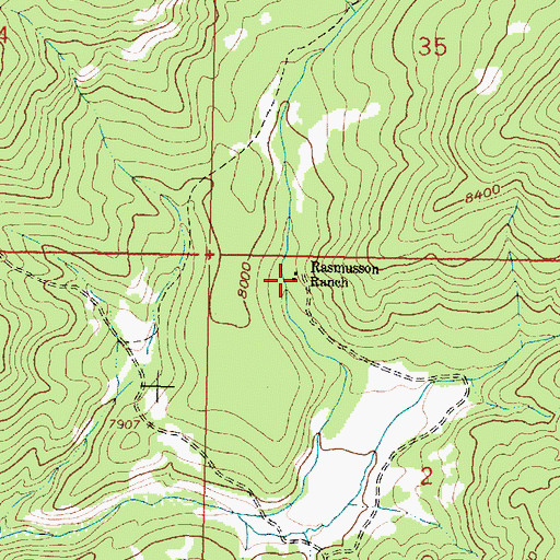 Topographic Map of Rasmusson Ranch, WY