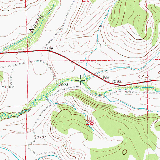 Topographic Map of Sandrock Creek, WY