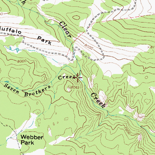 Topographic Map of Seven Brothers Creek, WY