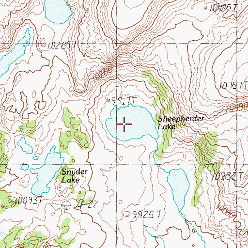 Topographic Map of Sheepherder Lake, WY