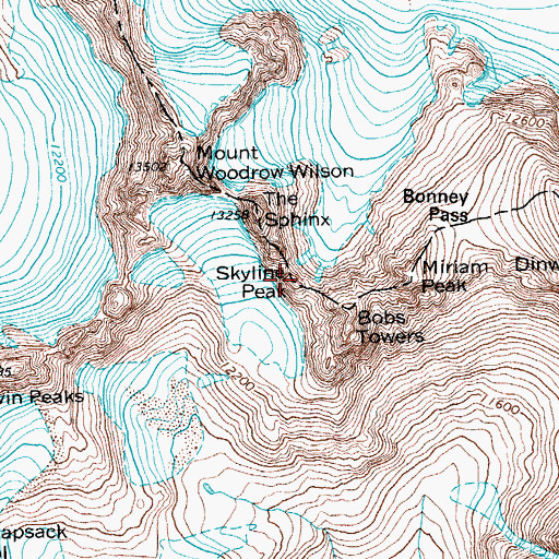 Topographic Map of Skyline Peak, WY
