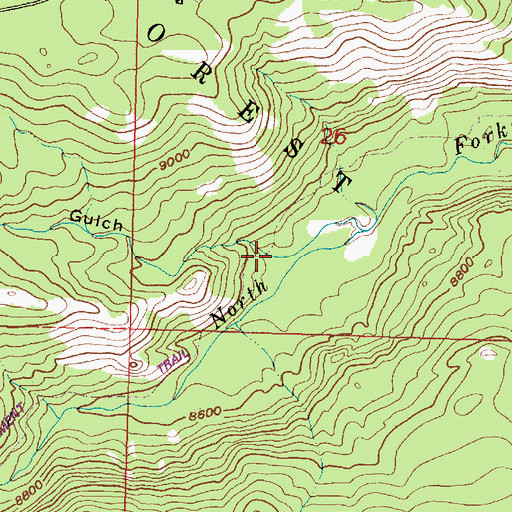 Topographic Map of Slaughterhouse Gulch, WY