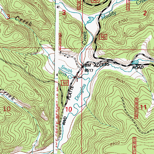 Topographic Map of Smith North Creek, WY
