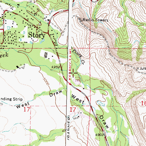 Topographic Map of South Piney Creek, WY