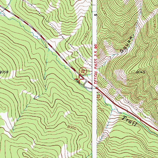 Topographic Map of Squaw Canyon, WY