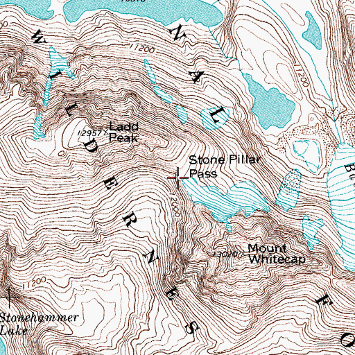 Topographic Map of Stone Pillar Pass, WY