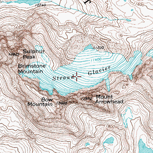 Topographic Map of Stroud Glacier, WY