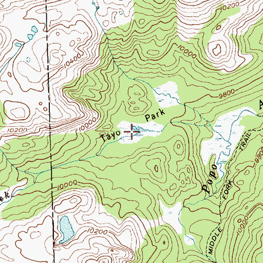 Topographic Map of Tayo Park, WY