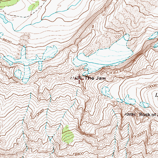 Topographic Map of The Jaw, WY
