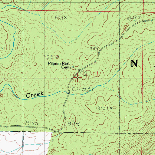 Topographic Map of Pilgrim Rest Church, AL