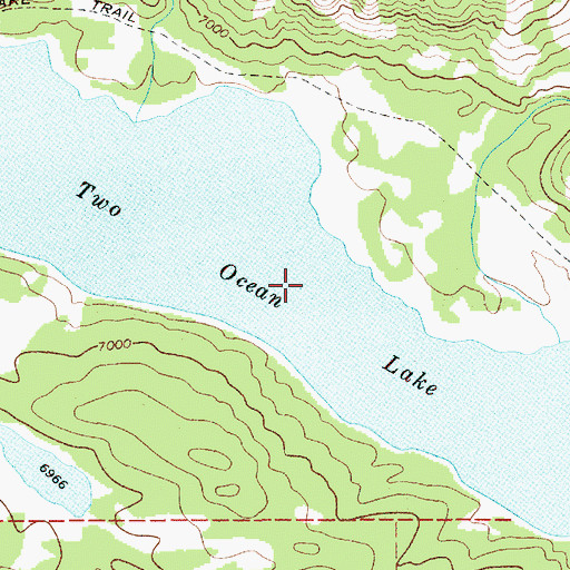 Topographic Map of Two Ocean Lake, WY