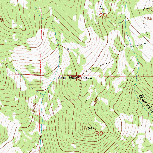 Topographic Map of Verde Mine, WY