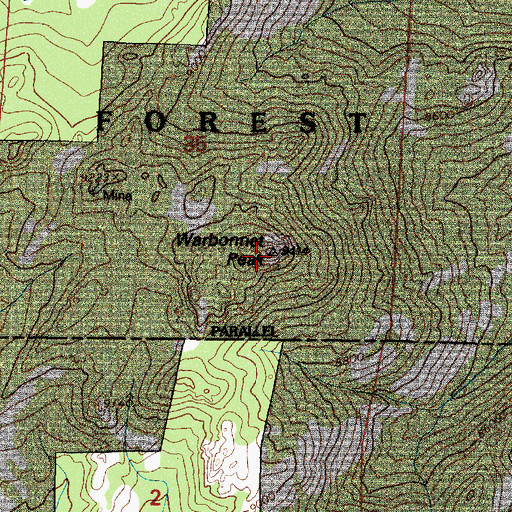 Topographic Map of Warbonnet Peak, WY