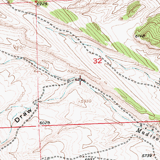 Topographic Map of Weed Draw, WY