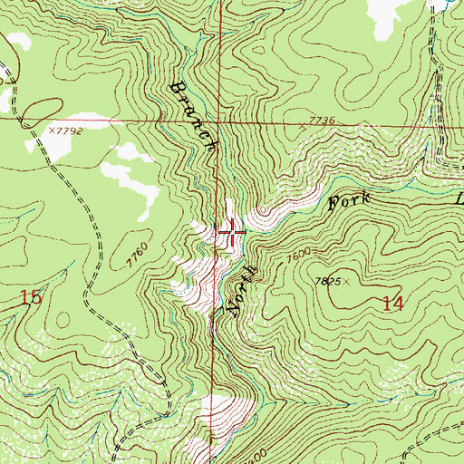 Topographic Map of West Branch North Fork Little Snake River, WY