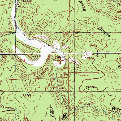 Topographic Map of Williams Gulch, WY