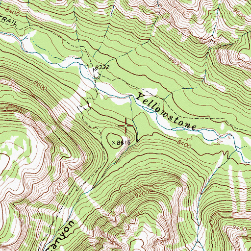 Topographic Map of Woodard Canyon, WY